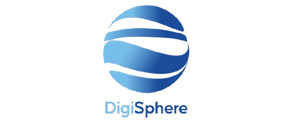 Logo Digisphere - Symbole sphère digitale - Portfolio Karine Dehove