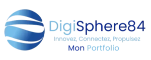 illustration de mon logo digisphere avec mon portfolio& slogan