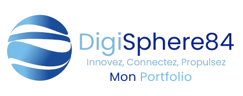 illustration de mon logo digisphere avec mon portfolio& slogan